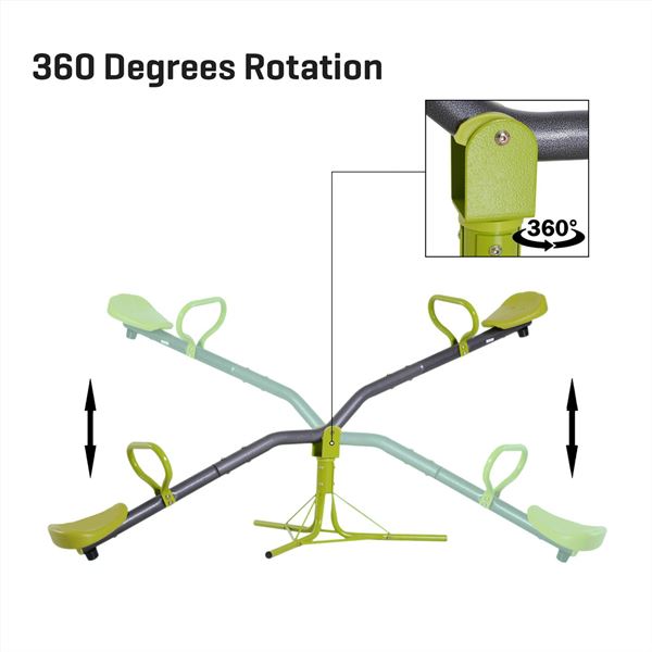 360 Rotating Kids Seesaw - Swivel Teeter Totter for Playground Fun