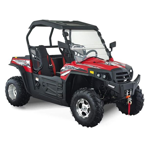 hisun sector 250cc red off road utility buggy