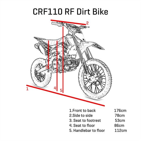 M2R RF140 S2 140cc 17/14 86cm Red Dirt Bike