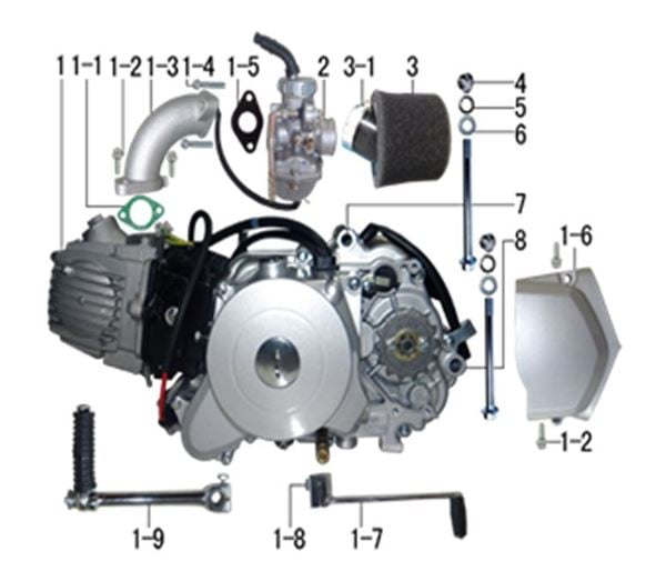 M2R 90R 90cc Semi Auto Engine