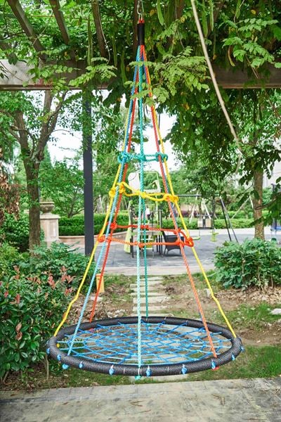 100cm Giant Round Nest Tree Swing Set for Kids Adjustable Hanging Ropes