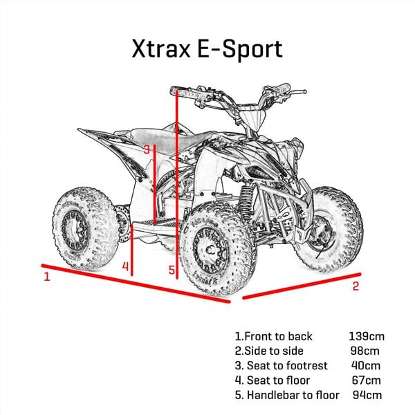 FunBikes Xtrax E-Sport Electric Red Junior Quad Bike