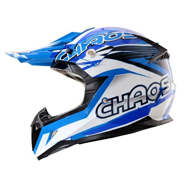 Chaos Kids Motocross Crash Helmet Blue