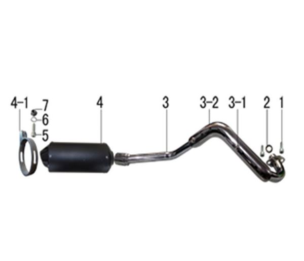 M2R 50R Front Exhaust Pipe