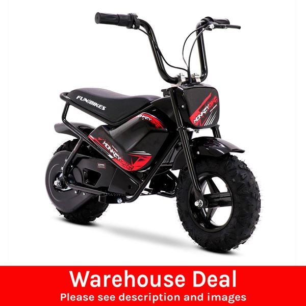 FunBikes MB 43cm Motorbike 250w Black Electric Kids Monkey Bike