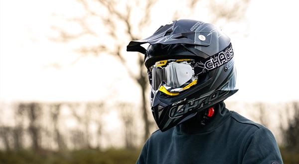Chaos CX-1 Adult Motocross Crash Helmet Matt Black