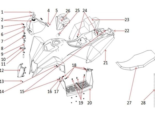 Funbikes T-Max Quad Bike Body Plastic