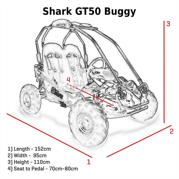 FunBikes Shark GT50 212cc Red Mini Off Road Buggy