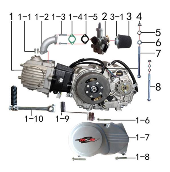 M2R KX110F Pit Bike Engine To Carb Manifold Gasket