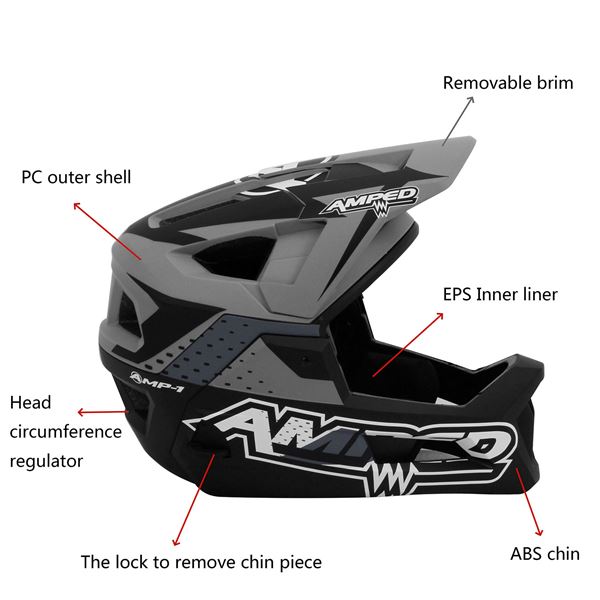 Amped AMP-1 Adult Motocross Crash Helmet Grey