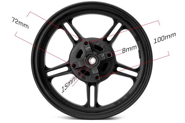 Pit Bike Supermoto 12" Black Mag Wheels KSR Style