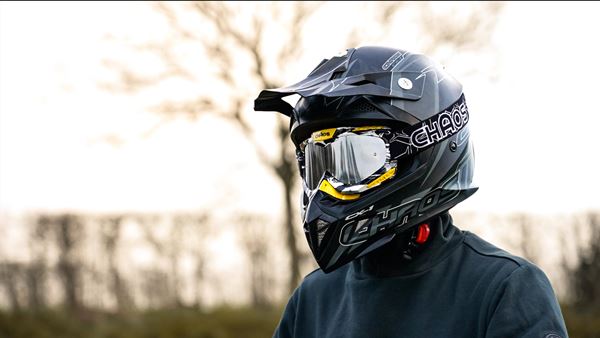 Chaos CX-1 Kids Motocross Crash Helmet Matt Black