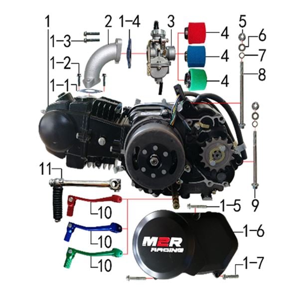 M2R KXF125 Pit Bike 125cc Air Cooled Engine