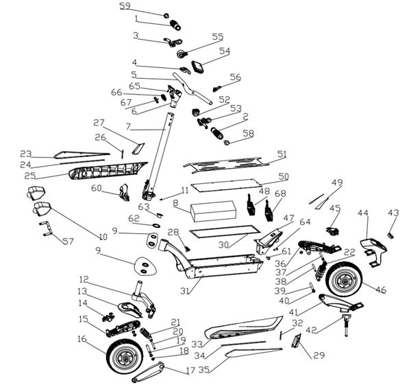 Yugen RX12 60v 25AH 2400w Electric Scooter Front Hub Motor