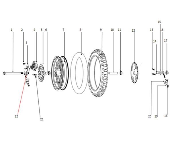 Funbikes Petrol MXR Dirt Bike Rear Wheel Axle Left Spacer