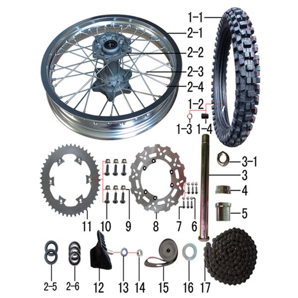 M2R M1 250cc Dirt Bike Rear Wheel Dust Seals