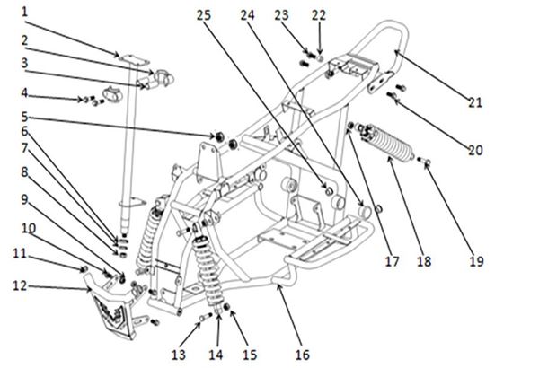 Funbikes T-Max Quad Bike Steering Column Frame Clamp Lock Nut