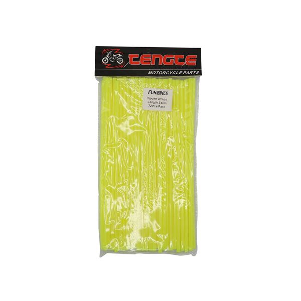 Pit Bike Spoke Wraps 72pcs Set 24cm Yellow