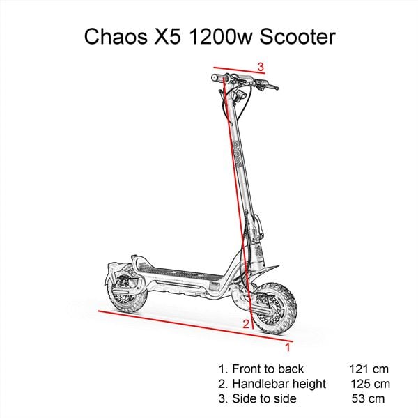 Chaos X5 48v 1200w 15ah Twin Motor Adult Electric Scooter IP54