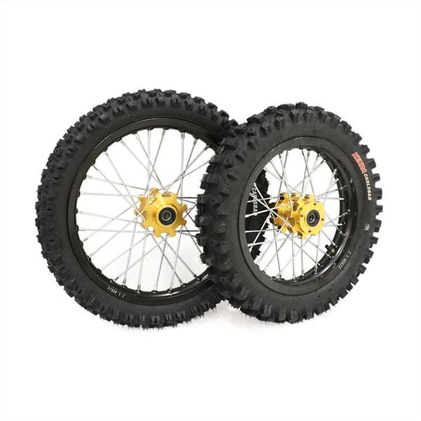 Pit Bike Gold CNC Wheels Kenda Tyres SDG Hub 14" 12"
