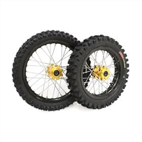 Pit Bike Gold CNC Wheels Kenda Tyres SDG Hub 14" 12"