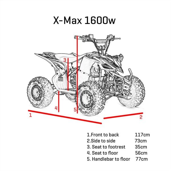 FunBikes X-Max Roughrider 1600w Lithium Electric Blue Junior Quad Bike