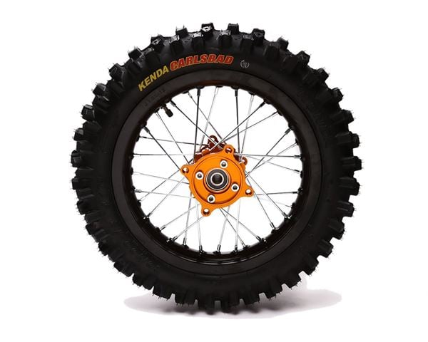 Pit Bike Orange CNC Wheels Kenda Tyres SDG Hub 14" 12"