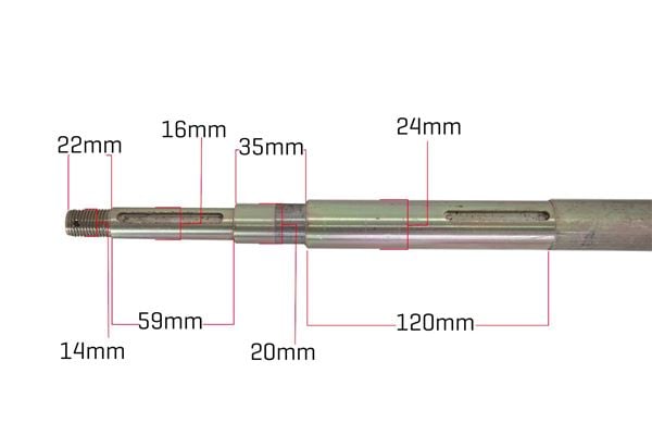 Funbikes Shark 50 Rear Axle 14-1101-00