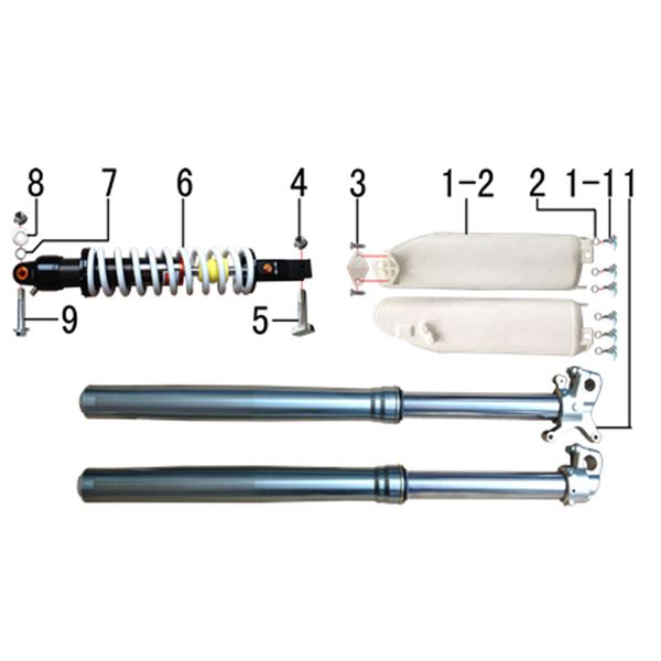 M2R M1 250cc Dirt Bike Front Fork Legs