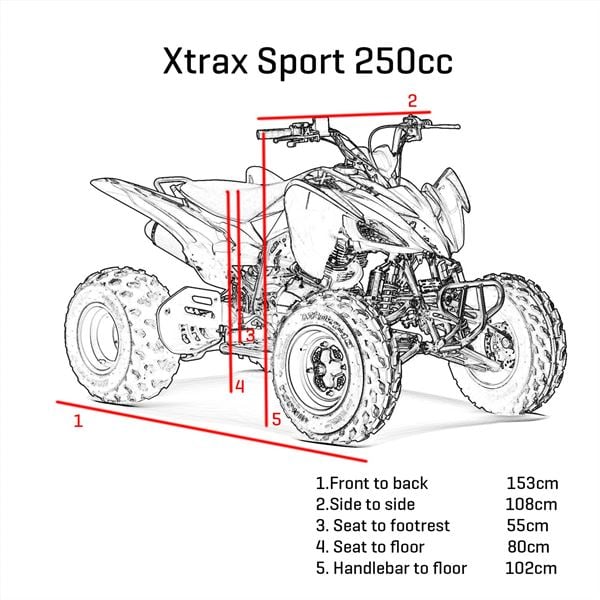Xtrax Sport 250cc Black/Red Young Adult Quad Bike