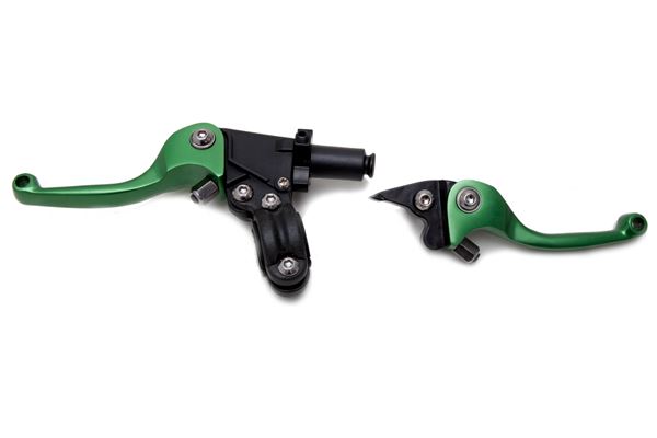 Pit Bike CNC Folding Levers Green