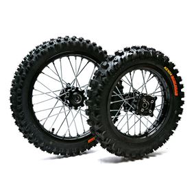 Pit Bike Black CNC Wheels Kenda Tyres SDG Hub 14" 12"