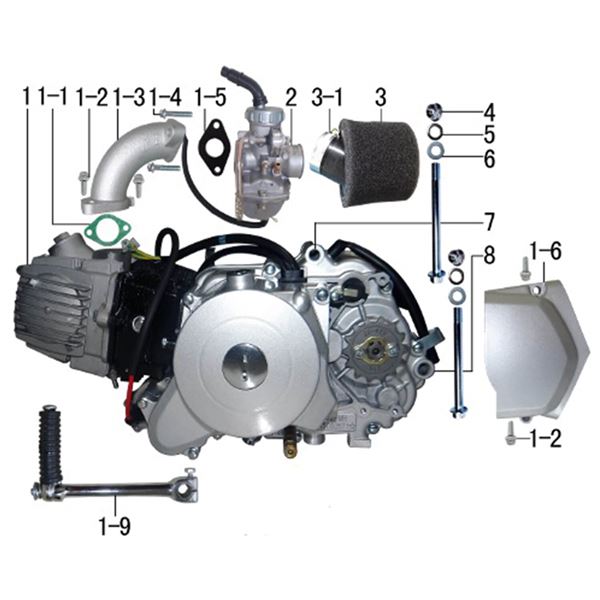 M2R 90R 90cc Automatic Engine