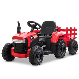 Tobbi Tractor And Trailer Red Electric Ride On Tractor