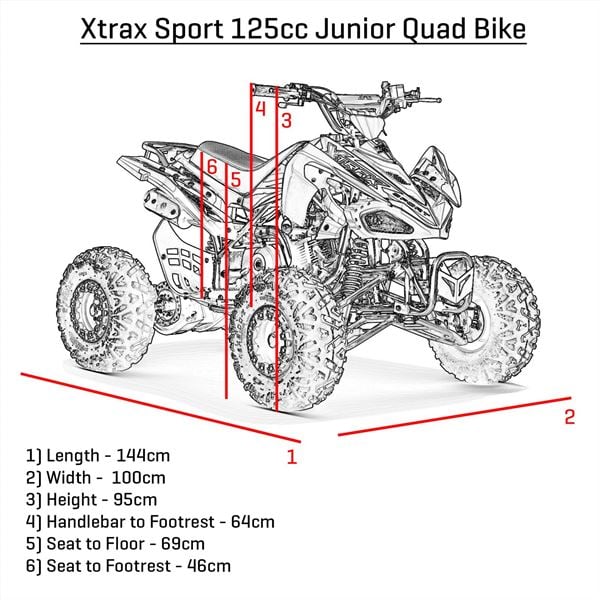 FunBikes Xtrax Sport 125cc Petrol Blue Junior Quad Bike