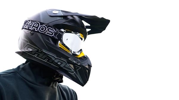 Chaos CX-1 Adult Motocross Crash Helmet Matt Black