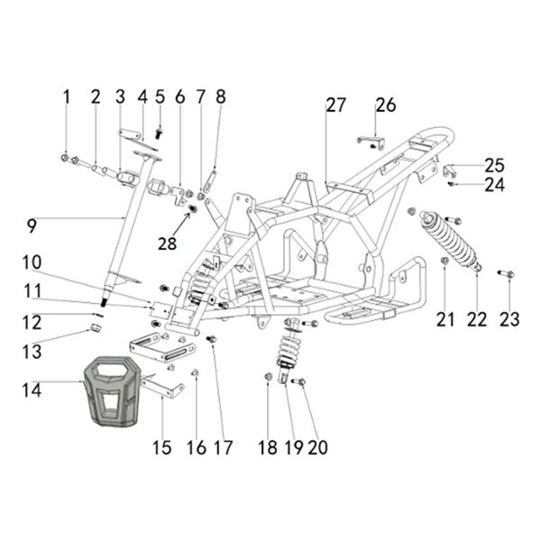 FunBikes Excite 50cc Mini Quad RHS Rear Plastics Bracket