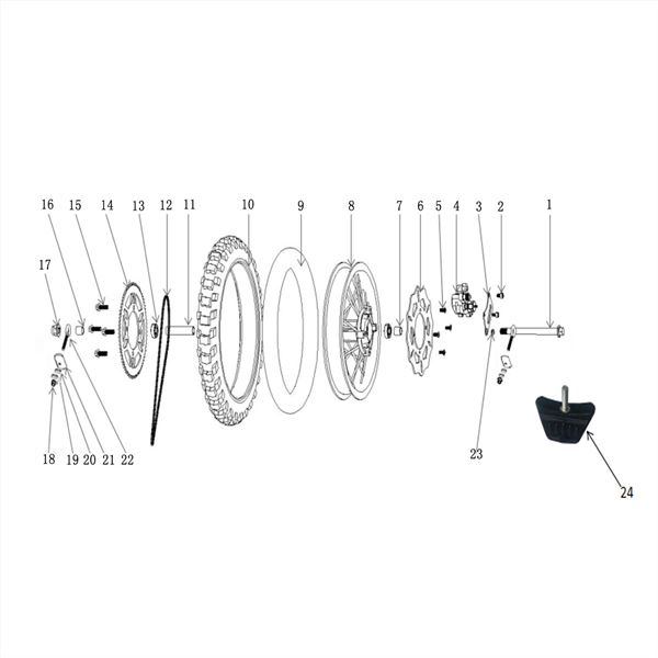 FunBikes MXR 2000w Electric Dirt Bike Rear Brake Disc