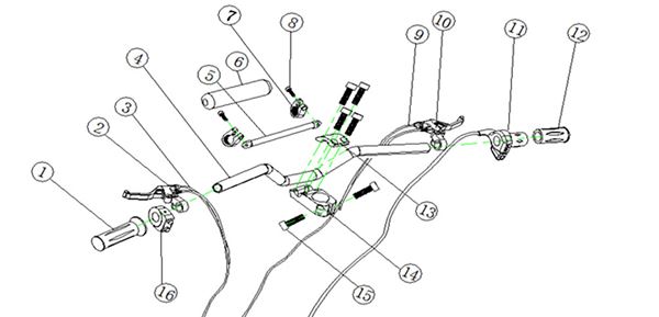 Chaos 1600 Watt Powerboard Scooter Rear Brake Cable