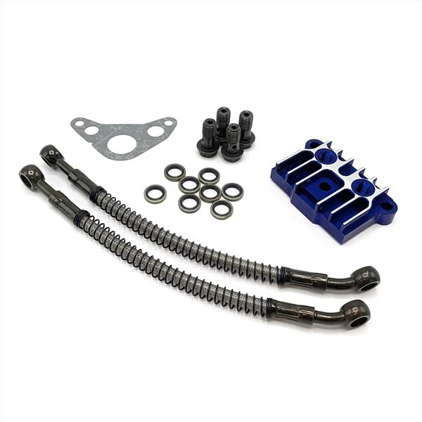 Pit Bike Oil Cooler Adapter Kit Blue