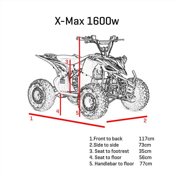 FunBikes X-Max Roughrider 1600w Lithium Electric Green Junior Quad Bike
