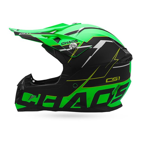 Chaos CS-1 Adult Motocross Crash Helmet Green
