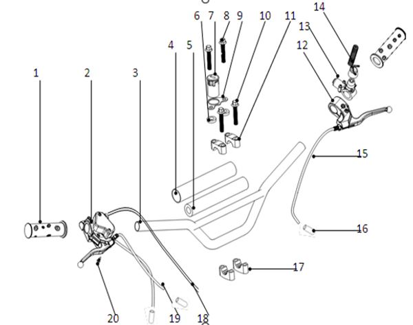 FunBikes Ranger 50cc Mini Quad V3 Front Brake Cable Set