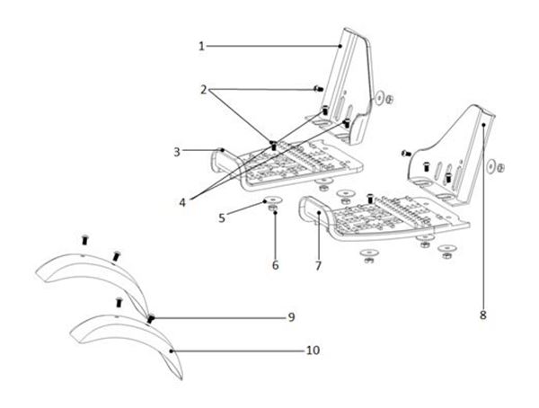 Funbikes 96 Electric Mini Quad RHS Foot Rest Heel Guard