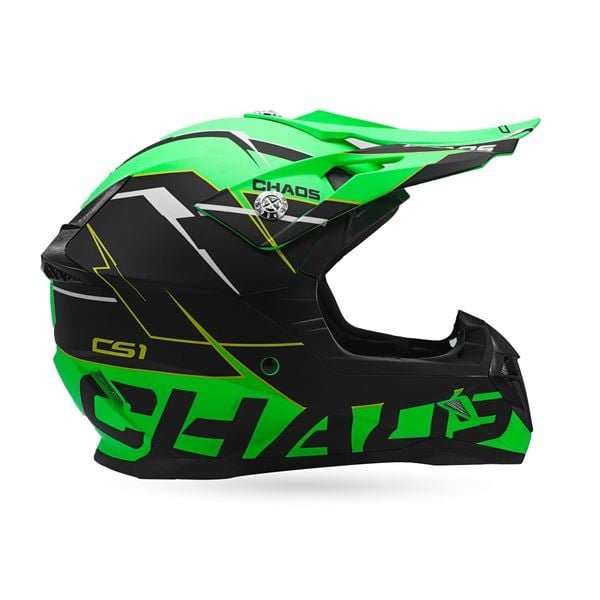Chaos CS-1 Adult Motocross Crash Helmet Green
