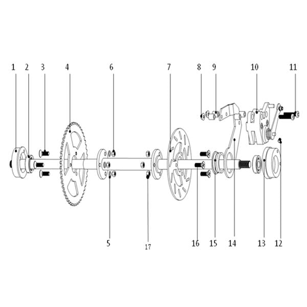 FunBikes Toxic 50cc Mini Quad V2 Rear Brake Caliper Red 