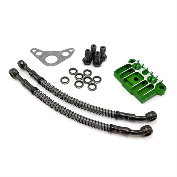 Pit Bike Oil Cooler Adapter Kit Green