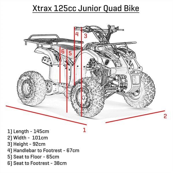 FunBikes Xtrax 125cc Petrol Blue Junior Quad Bike