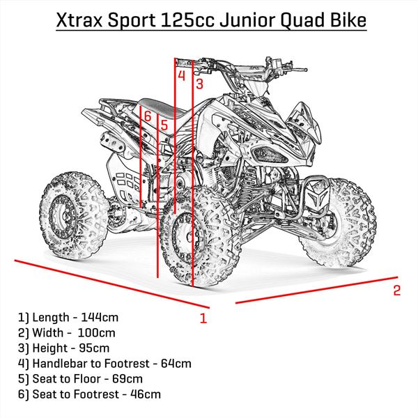 FunBikes Xtrax Sport 125cc Petrol Green Junior Quad Bike