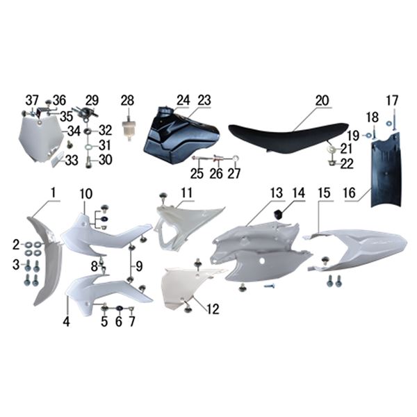 Ten10 250R Dirt Bike Right Side Middle Plastic